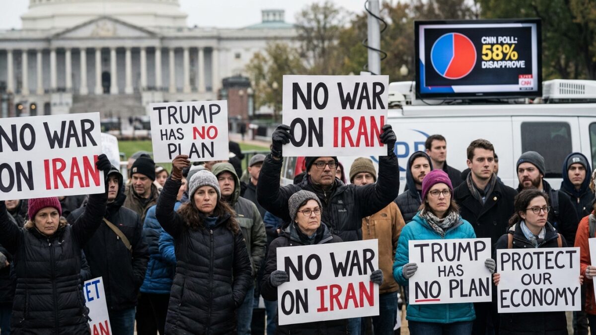 Image for: CNN Poll: Nearly 6 in 10 Americans Disapprove of Military Action in Iran as Trust in Trump's Strategy Erodes