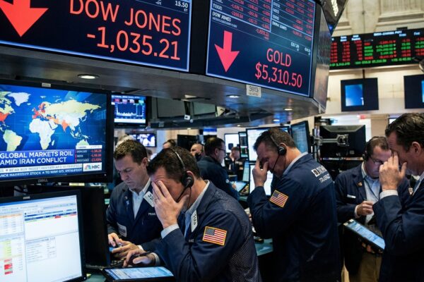 Image for: Markets Reel as Iran War Sends Dow Plunging 1,000 Points, Gold Tops $5,300, Dollar Strengthens