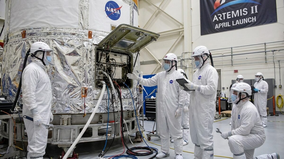 Image for: NASA Eyes April Launch for Artemis II After Technicians Identify Helium System Fix in Vehicle Assembly Building
