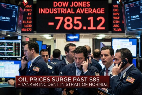 Image for: Oil Tops $85 a Barrel as Iran Hits Tanker, Dow Plunges 785 Points in Worst Week Since Liberation Day Tariffs